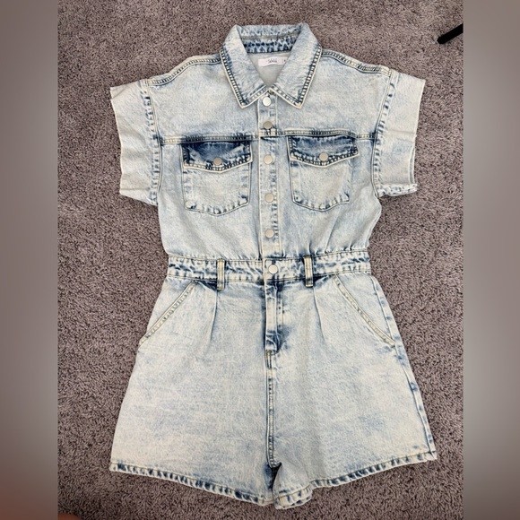 TALULAH Pants - TALULAH Light Wash Denim Romper One Piece